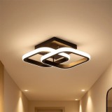 Lustra LED VERTEX Matrix Romburi Suprapuse, Rame Metalice, 48W, 2 Romburi, Lumina Rece/Calda/Neutra 3000K/4000K/6000K, Negru, Metal si Silicon