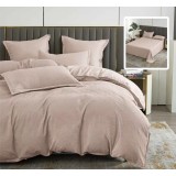 Lenjerie pat dublu,bumbac finet,6 piese,cearceaf normal 230x250cm, cearceaf pilota 200x230cm, 2 fete de perna 50x70, 2 fete de perna 70x70,cappuccino-