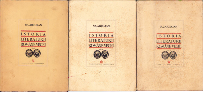 HST 385SP Istoria literaturii rom&acirc;ne vechi volumele I-II-III Cartojan 1940