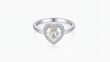 Cumpara ieftin Inel din Argint 925 Inima Opalescenta cu Halo din Zirconiu , Valentine Dream