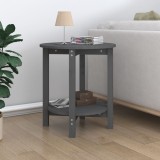 Masuta cafea Gossi gri, &Oslash;55x60cm, lemn masiv pin, blat lemn, living, rotunda