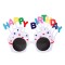 Ochelari happy birthday, flippy, tematica aniversare, protectie soare, din plastic, model prajiturele, 18.5x11.5 cm, alb