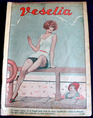 Revista &amp;rdquo;VESELIA&amp;rdquo; &amp;ndash; Nr. 35 / 1936, ilustratii erotice art deco foto