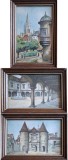 Trei cărţi poştale cu monumente din Franţa - desene de Barday, circulate &icirc;n 1940, &icirc;nrămate