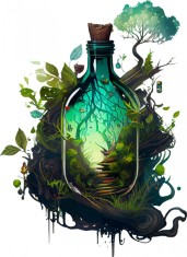 Sticker decorativ, Borcan, Verde, 82 cm, 8349ST foto