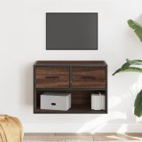VidaXL Dulap TV, stejar maro, 60x31x39,5 cm, lemn prelucrat și metal