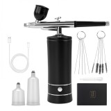 Set aerograf Airbrush portabil cu compresor HASEPE, pulverizator de mana