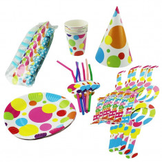 Set accesorii petrecere Clown Party, 6 persoane, 36 piese multicolore foto