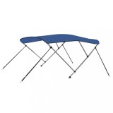 VidaXL Parasolar barcă Bimini cu 3 arcuri, albastru, 183x140x137 cm