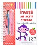 Invata sa scrii cifrele. Carte reutilizabila cu adancituri (4-5 ani)