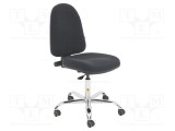 Scaun ESD RT WORK - Dimensiuni șezut 460x430mm, spătar 440x510mm, &icirc;nălțime ajustabilă 570-750mm