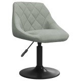 vidaXL Scaun de bar, gri deschis, catifea