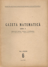 Romania, Gazeta Matematica, seria A, nr. 6/1972 foto