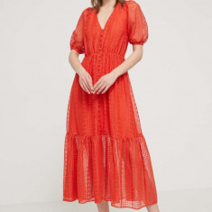 Desigual rochie OTTAWA culoarea rosu, maxi, evazati, 24SWVW05