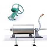 Pachet Masina Tocat Carne din Fonta, Nr 32 cu Palnie + Carnatar Orizontal, Inox, GF-0822, 4 Kg, 5 Palnii, Micul Fermier
