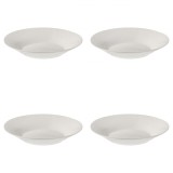 Set Farfurii 4 Piese, Farfurii Adanci, Portelan, Albe, diametru 22.5 cm