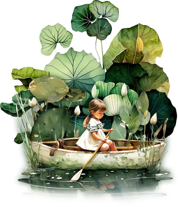 Sticker decorativ, Fetita, Verde, 69 cm, 1283STK-4