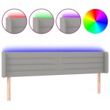 Cumpara ieftin Tablie de pat cu LED, gri deschis, 183x16x78/88 cm, textil