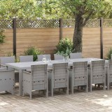 VidaXL Set de masă pentru grădină 13 pcs Gri deschis Mare Rattan poli