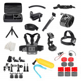 Cumpara ieftin Set Accesorii GoPro 50in1, Techsuit Action Camera (CAL01), Black