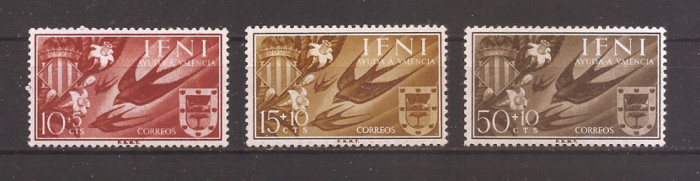 IFNI 1958 - Timbre de caritate pentru Valencia - R&acirc;ndunica hambar și stema, MNH