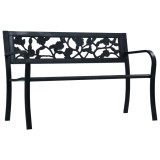 Cumpara ieftin Bancă de grădină, negru, 125 cm, oțel
