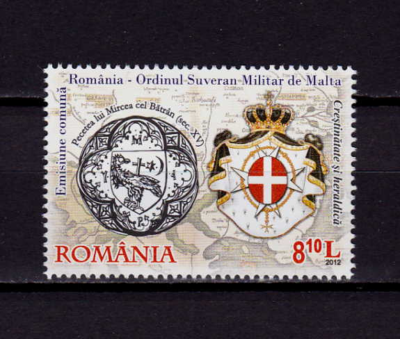 RO 2012 ,LP 1961 ,&quot;Ordinul de Malta-heraldica &quot;, serie ,MNH