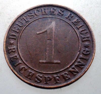 B.323 GERMANIA WEIMAR 1 REICHSPFENNIG 1936 G foto