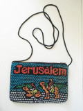 * Poseta evreiasca Jerusalem, cu margele, Israel, 15 X 22 cm, noua