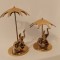 Set elefanti sub umbrelute din bronz