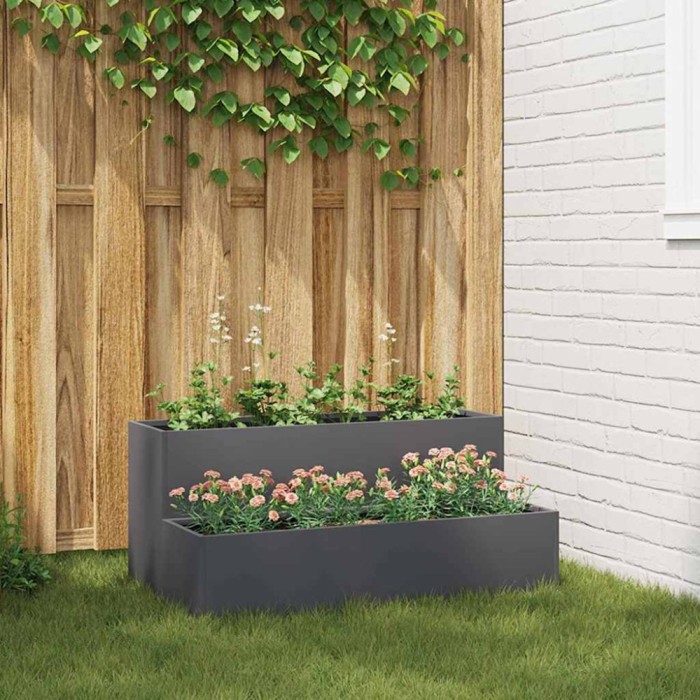 vidaXL Vază pentru Grădină Antracit 100 x 60 x 45 cm Oțel
