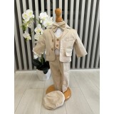 Cumpara ieftin Costum botez 5 piese, cream - DPH326