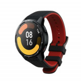 Curea kwmobile pentru Xiaomi Watch S1 Active/Watch S1 Pro, Silicon, Negru/Rosu, 61312.01