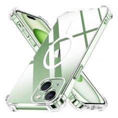 Husa MagSafe pentru Apple iPhone 15 Plus, Techsuit, Shockproof, Transparenta foto
