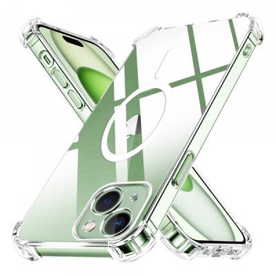 Husa MagSafe pentru Apple iPhone 15 Plus, Techsuit, Shockproof, Transparenta foto