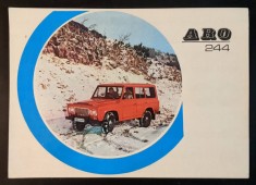 ARO 244 Publicitate anii 1970 Flayer A4 2 pag fata-verso date tehnice Advertising Marketing Reclama Export Campulung Muscel Lb germana