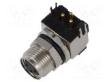 Conector M8 soclu mamă 48V 4A 3 pini IP67 &icirc;n unghi THT Lutronic