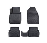 Covorase Auto Tip Tavita Cauciuc PSN Ford Puma 2019-2024, Set Fata+Spate, Negre, Margine Inalta, Fixare Clipsuri/Scai