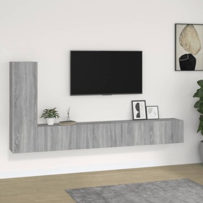 vidaXL Set dulap TV, 3 piese, gri sonoma, lemn prelucrat foto
