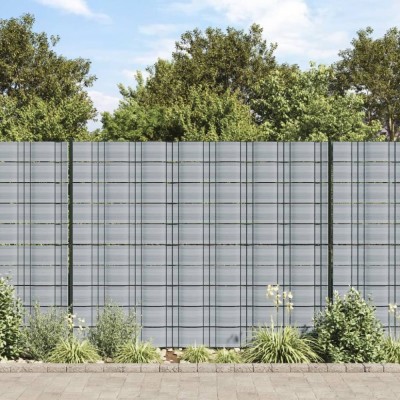vidaXL Paravane de grădină, 10 buc., gri, 252,5x19 cm, PVC foto