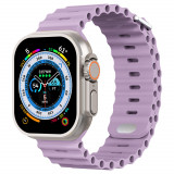 Curea silicon TU&amp;YA&reg; Premium, pentru Apple Watch 8/7/6/5/4/3, Display 41/40/38 mm, Violet