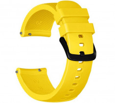 Curea ceas Smartwatch Samsung Gear S2, iUni 20 mm Silicon Yellow foto