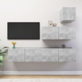 Cumpara ieftin Set de dulapuri TV, 4 piese, gri beton, lemn prelucrat