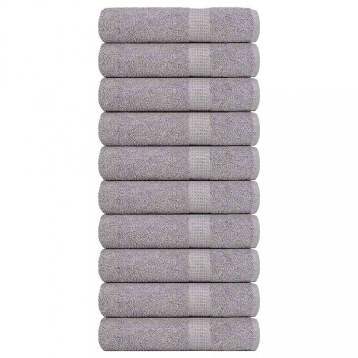 Prosoape de mana 10 buc Gri 50x100 cm 360 g/m&sup2; 100% bumbac