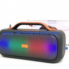 Boxa portabila cu leduri, bluetooth, 10W, MP3, USB, TF, Radio FM, acumulator,