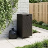 vidaXL Coș de gunoi pentru exterior Negru 40 x 40 x 80 cm poliratan 42026888