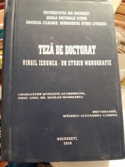 Virgil Ierunca. Un studiu Monografic - teza de doctorat Manescu Alexandra Florina foto