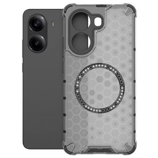Husa compatibil cu Xiaomi Redmi 13C cu protectie spate si margini anti-soc, Fumuriu &ndash; Model Fagure