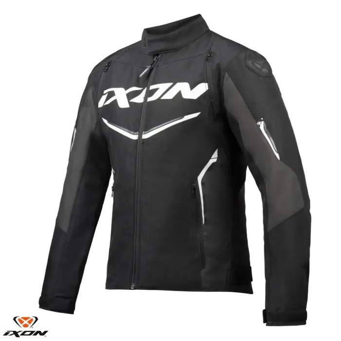 Geaca (jacheta) barbati pentru scuter - motocicleta Racing/Roadster Ixon vara model Cordolo MS culoare: negru/antracit/alb Negru/antracit/alb S