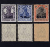 ROMANIA 1917 OCUPATIA GERMANA MNH Mi. 1 - 3 F SERIE CU EROARE SUPRATIPAR LIPSA MVIR MNH